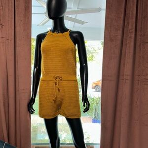 Universal Thread Mustard Knit Romper